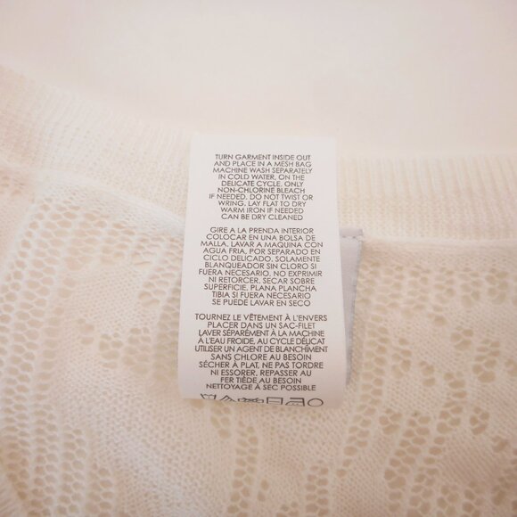 CAbi White Lacey Pullover Spring 23, #6389 Women's size XS Sweater Open-Knit - Picture 8 of 9
